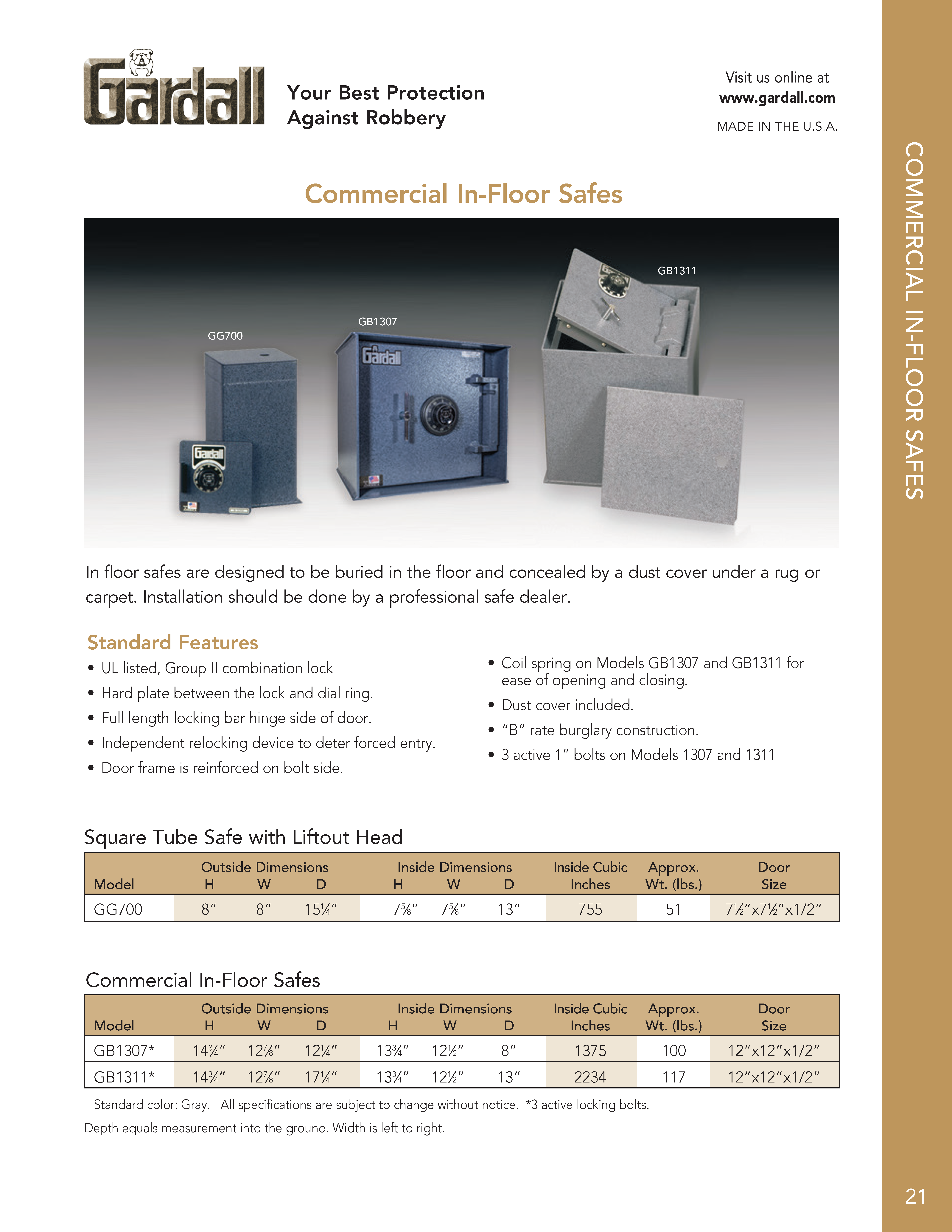 Image of Floor Safe Catalog Page